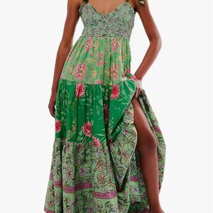 NWOT Summer Maxi Dress Sz L Green